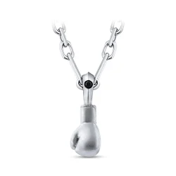 0.04 Carat Black Diamond Silver Men's Pendant - 2