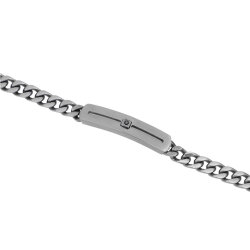 0.04 Carat Black Diamond Stainless Steel Man Bracelet - Zen Diamond