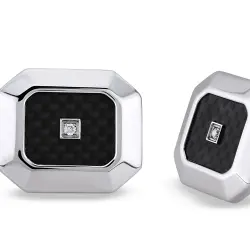 كافلنكس ستانلس ستيل مرصع بالألماس 0,04 قراط - 2