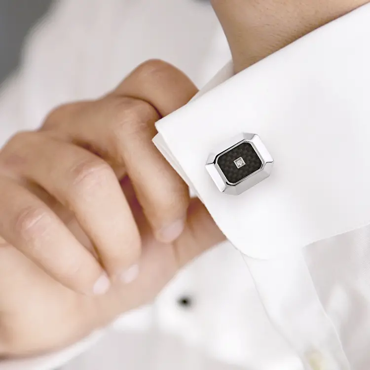 كافلنكس ستانلس ستيل مرصع بالألماس 0,04 قراط - 3