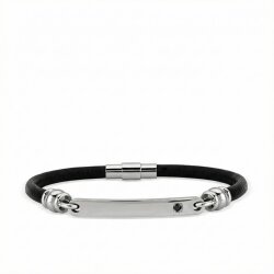 0.04 ct.Diamond Stainless Steel Men's Bracelet - 1