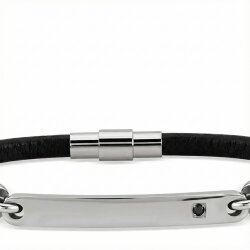 0.04 ct.Diamond Stainless Steel Men's Bracelet - 2