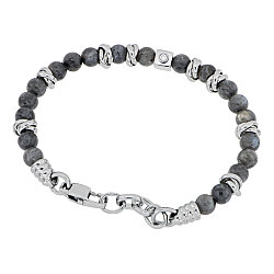 0.05 Carat Diamond Italian Stainless Steel Men's Bracelet - Zen Diamond