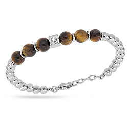 0.05 Carat Diamond Italian Stainless Steel Men's Bracelet - Zen Diamond