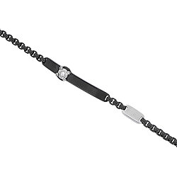 0.05 Carat Diamond Italian Stainless Steel Men's Bracelet - Zen Diamond