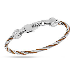 0.05 Carat Diamond Italian Stainless Steel Men's Bracelet - Zen Diamond