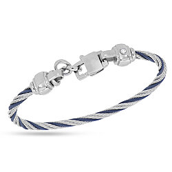 0.05 Carat Diamond Italian Stainless Steel Men's Bracelet - Zen Diamond