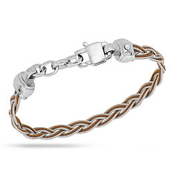 0.05 Carat Diamond Italian Stainless Steel Men's Bracelet - Zen Diamond