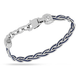 0.05 Carat Diamond Italian Stainless Steel Men's Bracelet - Zen Diamond
