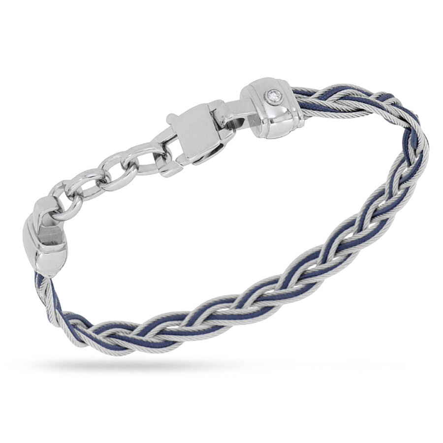0.05 Carat Diamond Italian Stainless Steel Men's Bracelet - 1