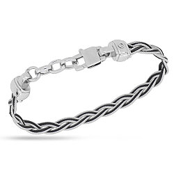 0.05 Carat Diamond Italian Stainless Steel Men's Bracelet - Zen Diamond