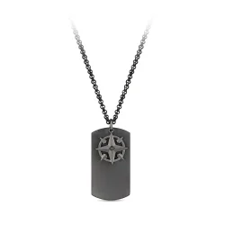 0.05 Carat Diamond Steel Men's Pendant - Zen Diamond