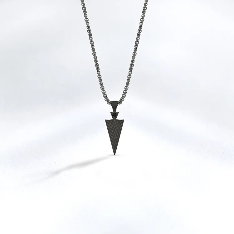 0.05 Carat Black Diamond Silver Men's Pendant - 1