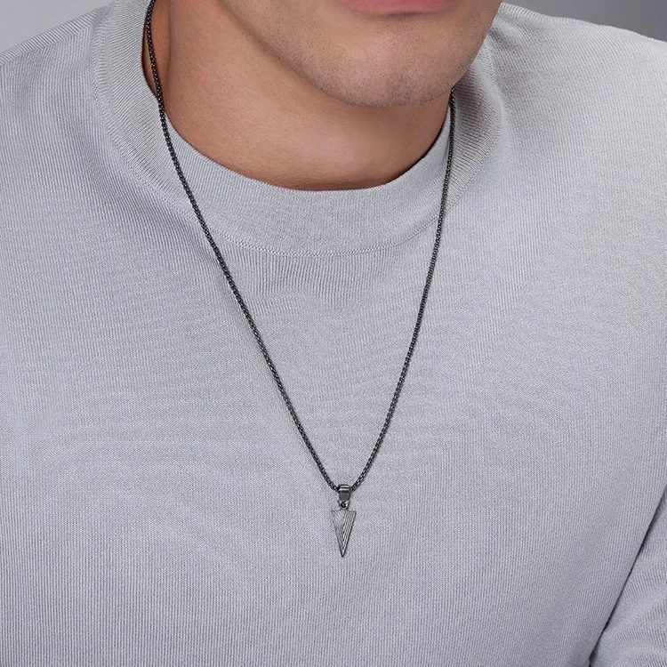0.05 Carat Black Diamond Silver Men's Pendant - 3