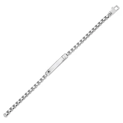 0.05 carat Black Diamond Stainless Steel Man Bracelet - 2