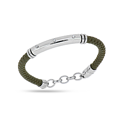 0.06 Carat Diamond Italian Stainless Steel Men's Bracelet - Zen Diamond