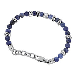 0.05 Carat Diamond Italian Stainless Steel Men's Bracelet - Zen Diamond