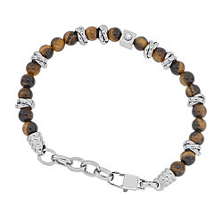 0.05 Carat Diamond Italian Stainless Steel Men's Bracelet - Zen Diamond