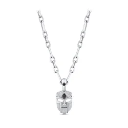 0.08 Carat Black Diamond Lion Silver Men's Pendant - Zen Diamond