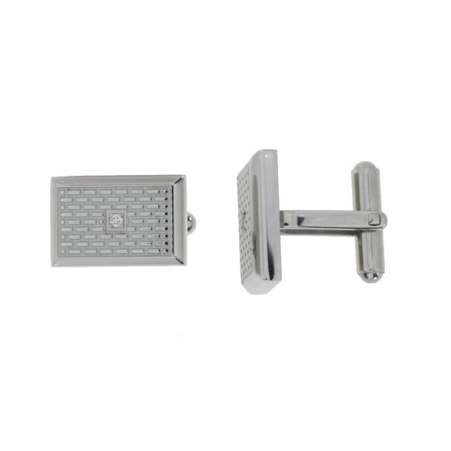 0.06 ct.Diamond Stainless Steel Cufflink - 1