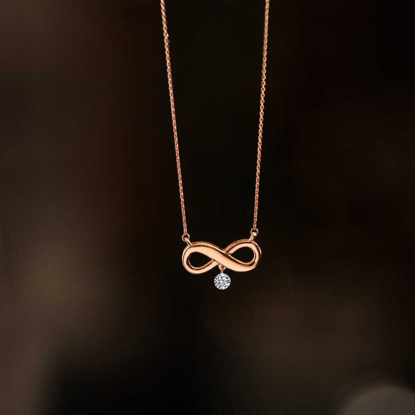 0.06 Carat Infinity Diamond Pendant - 4