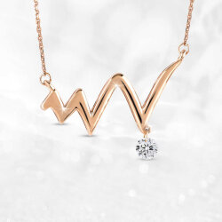 قلادة النبض مرصّعة بالألماس 0,06 قيراط - 3