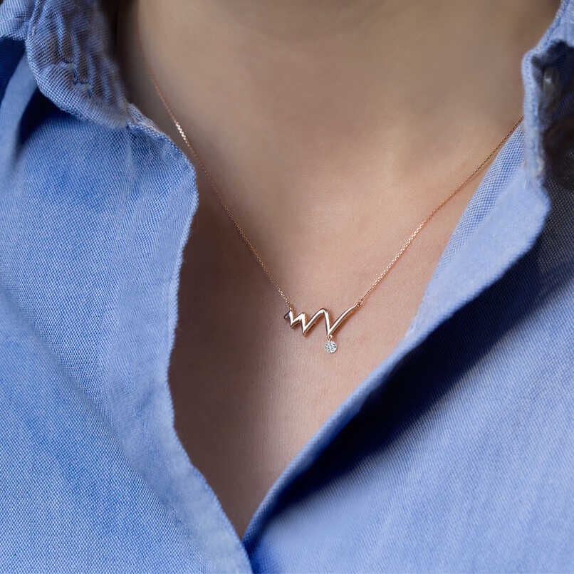 قلادة النبض مرصّعة بالألماس 0,06 قيراط - 2