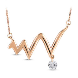 قلادة النبض مرصّعة بالألماس 0,06 قيراط - 4