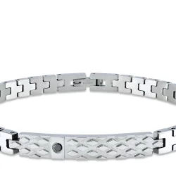0.07 carat Black Diamond Stainless Steel Man Bracelet - 2