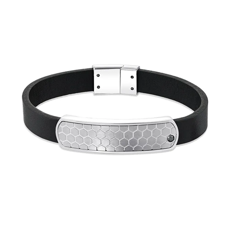 سوار ستانلس ستيل مرصع بالألماس 0,07 قراط - 1