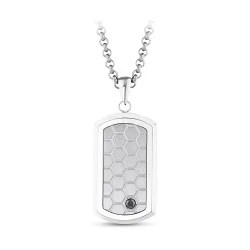 0.08 Carat Diamond Steel Men's Pendant - 2