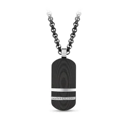 0.08 Carat Diamond Steel Men's Pendant - 2