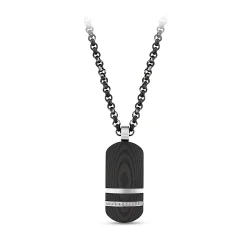 0.08 Carat Diamond Steel Men's Pendant - Zen Diamond