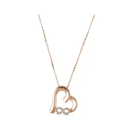 0.08 Carat Love Heart Diamond Pendant - 1