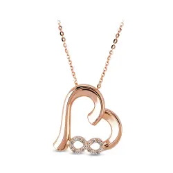 0.08 Carat Love Heart Diamond Pendant - 3