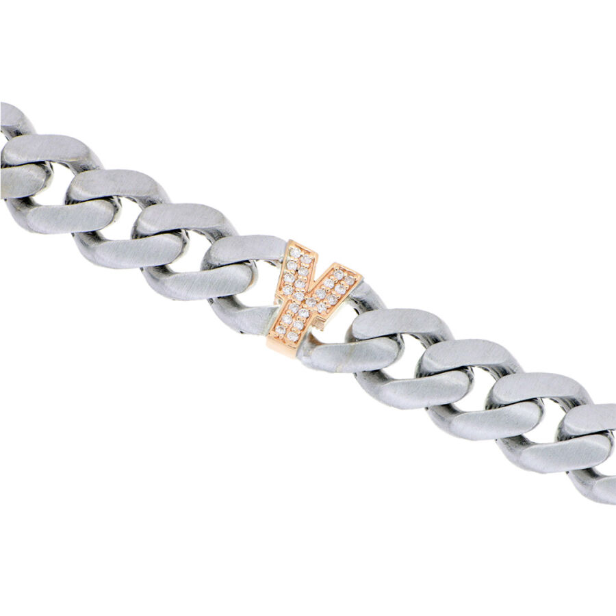 0.09 Carat Diamond Letter Y Unisex Bracelet - 1