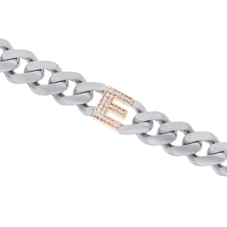 0.10 Carat Diamond Letter E Unisex Bracelet - 1