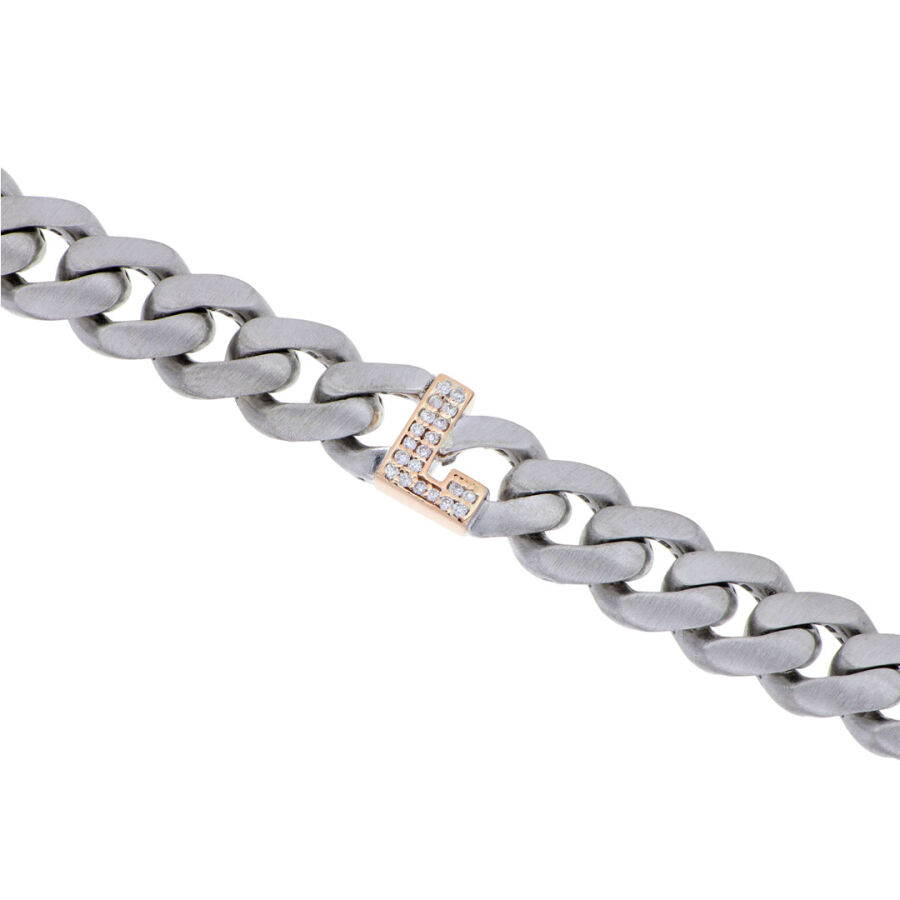 0.10 Carat Diamond Letter L Unisex Bracelet - 1