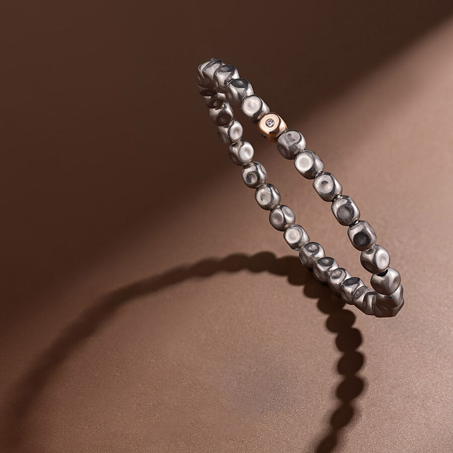0.10 Carat Diamond Titanium Man Bracelet - 1