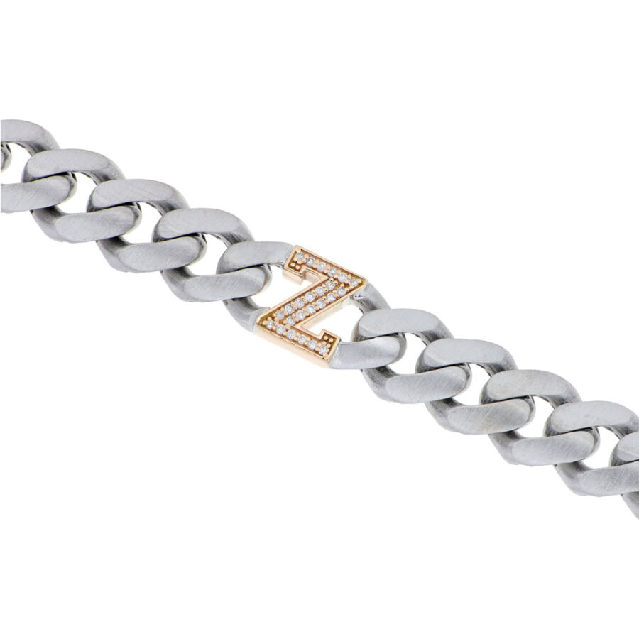 0.10 Carat Diamond Letter Z Unisex Bracelet - 1