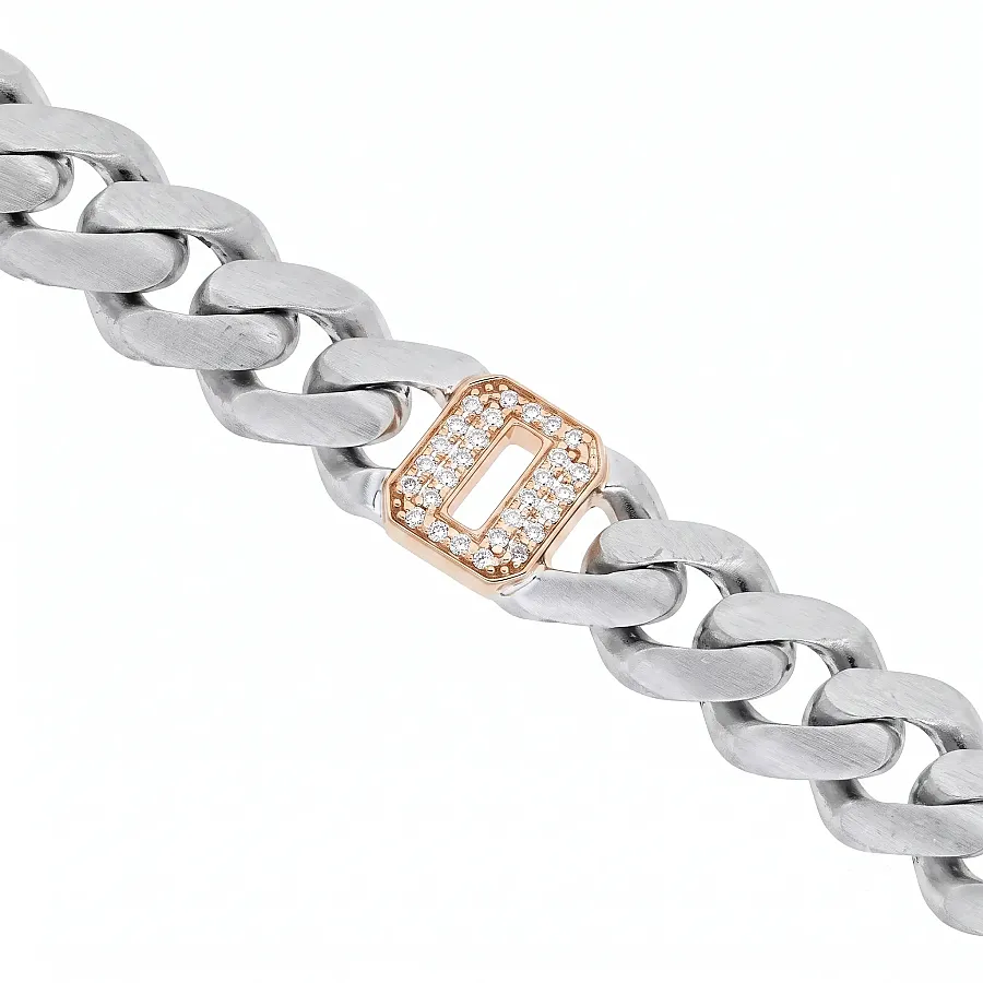 0.11 Carat Diamond Letter O Unisex Bracelet - 1