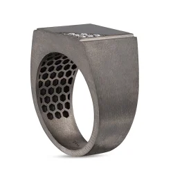 0.11 Carat Diamond Silver Men's Ring - 2