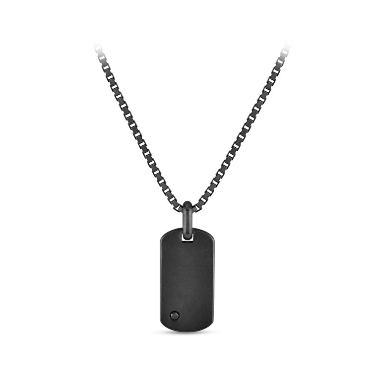0.11 ct.Black Diamond Silver Men Pendant - Zen Diamond