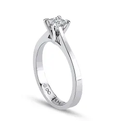 0.11 ct.Princess Solitaire Diamond Ring - 5