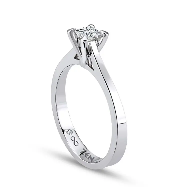 0.11 ct.Princess Solitaire Diamond Ring - 5
