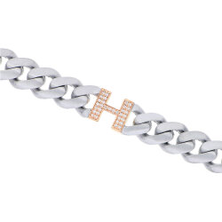 0.13 Carat Diamond Letter H Unisex Bracelet - Zen Diamond