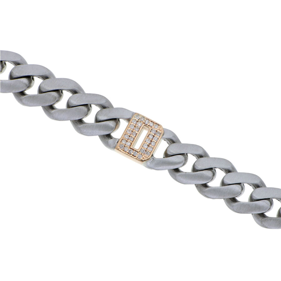 0.15 Carat Diamond Letter D Unisex Bracelet - 1