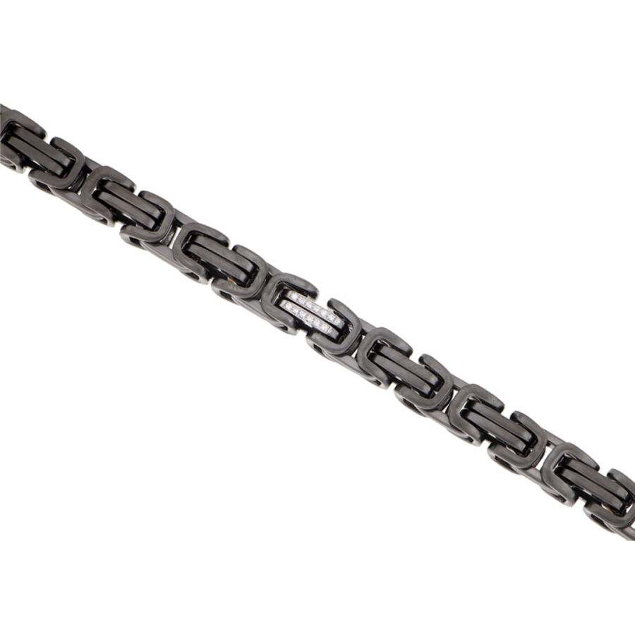 0.15 Carat Diamond Stainless Steel Man Bracelet - 1