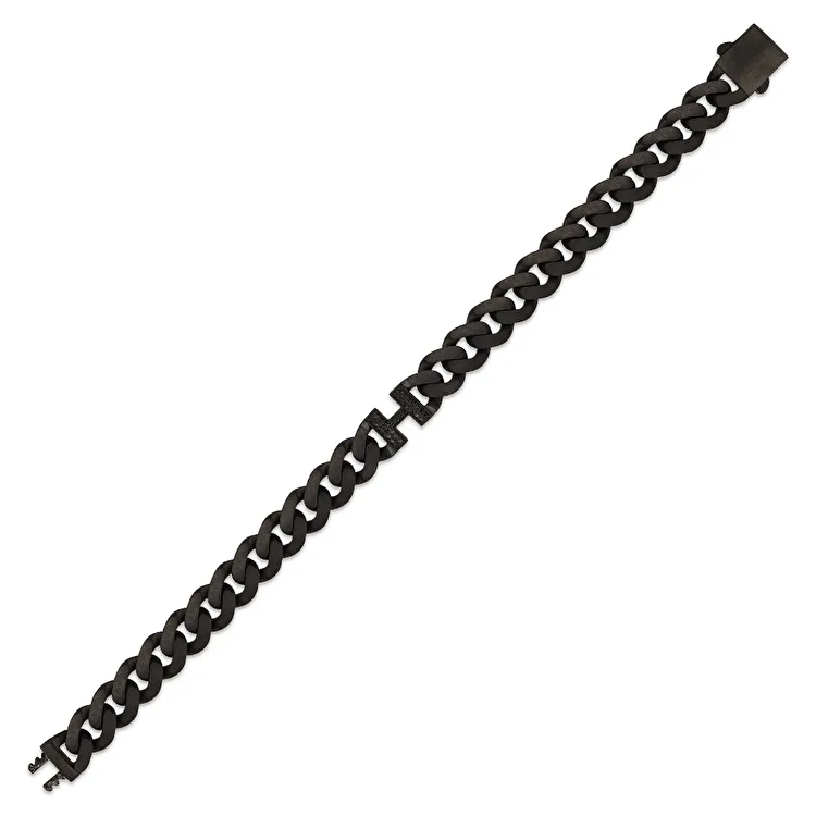 0.16 Carat Diamond Silver Men Bracelet - 2