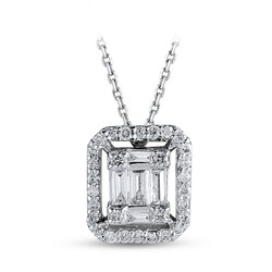 0.16 ct.Baguette Diamond Pendant - 1